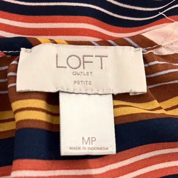 Loft Outlet Petite Striped Sleeveless Top   Size MP - Picture 3 of 4